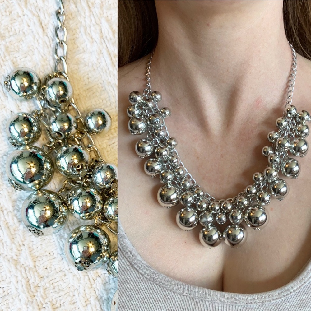 Silver Multi Layer Chain Necklace